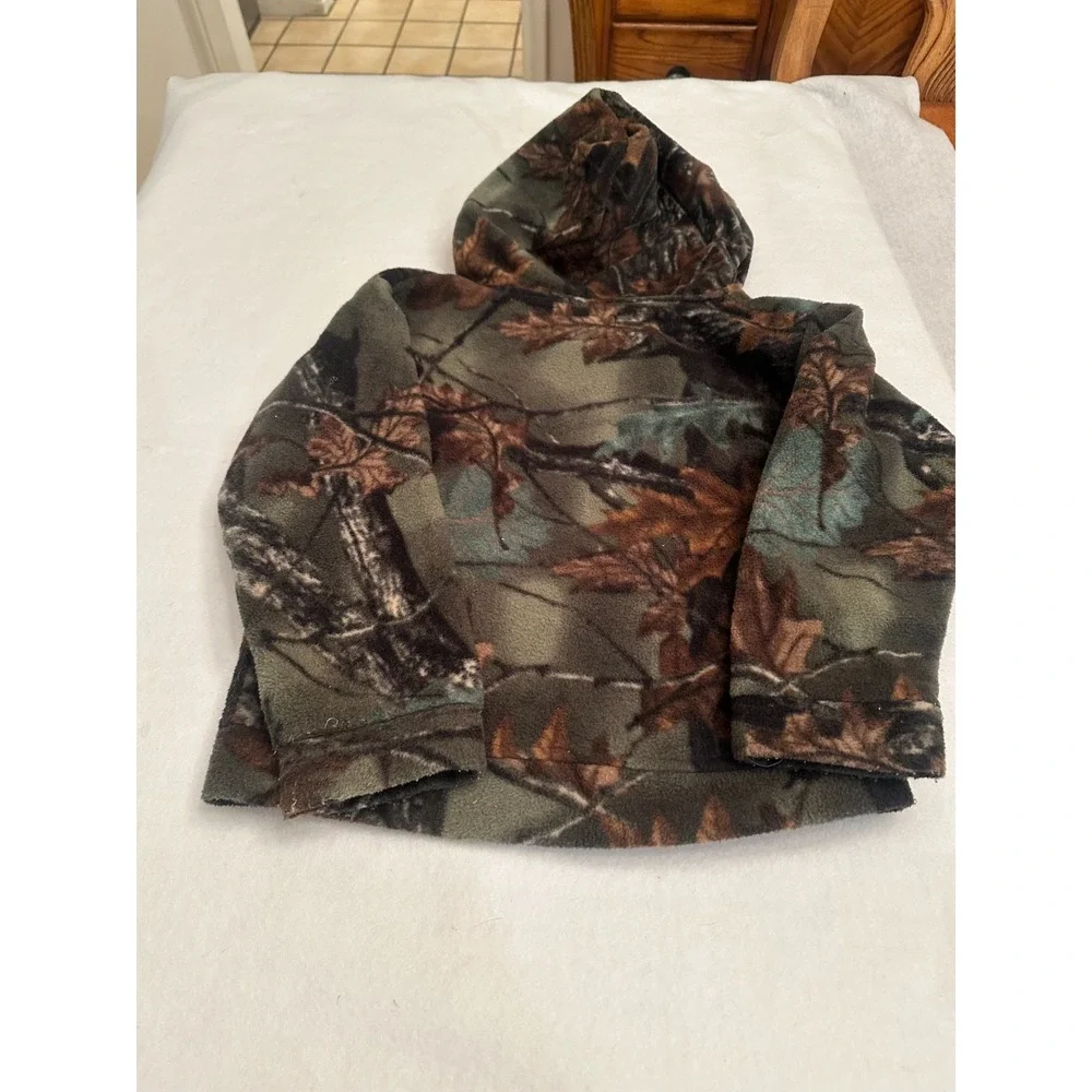 Trail Crest Camo Jacket Kids Size 6  Fleece Full Zip Hooded Hunting Outdoor Boys